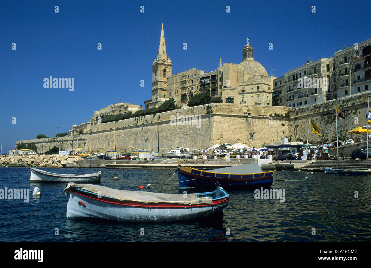 Vista di San Salvatore bastione, Valletta, La Valletta, Malta Foto Stock