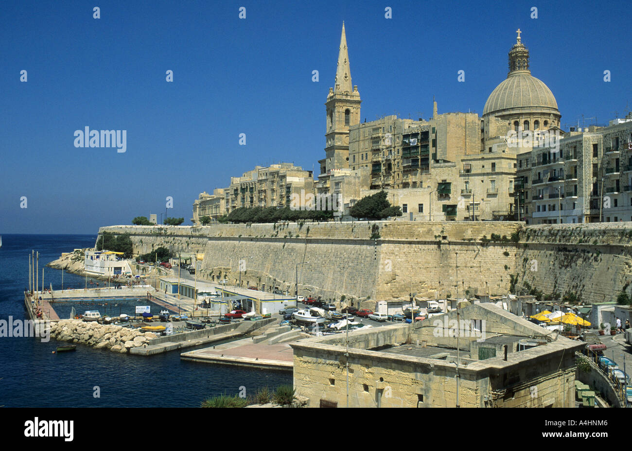 Vista di San Salvatore bastione, Valletta, La Valletta, Malta Foto Stock
