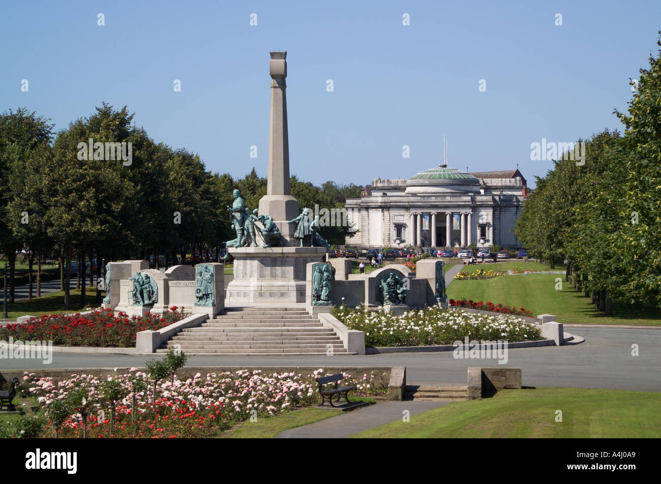 Memoriale di guerra e Lady Lever Art Gallery Port Sunlight Village Wirral Merseyside England Foto Stock