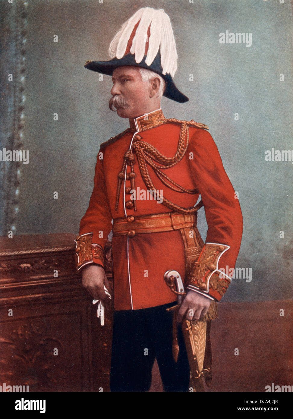 General Maggiore GH Marshall, comandando Royal Artillery, Sud Africa Field Force, 1902.Artista: C Knight Foto Stock