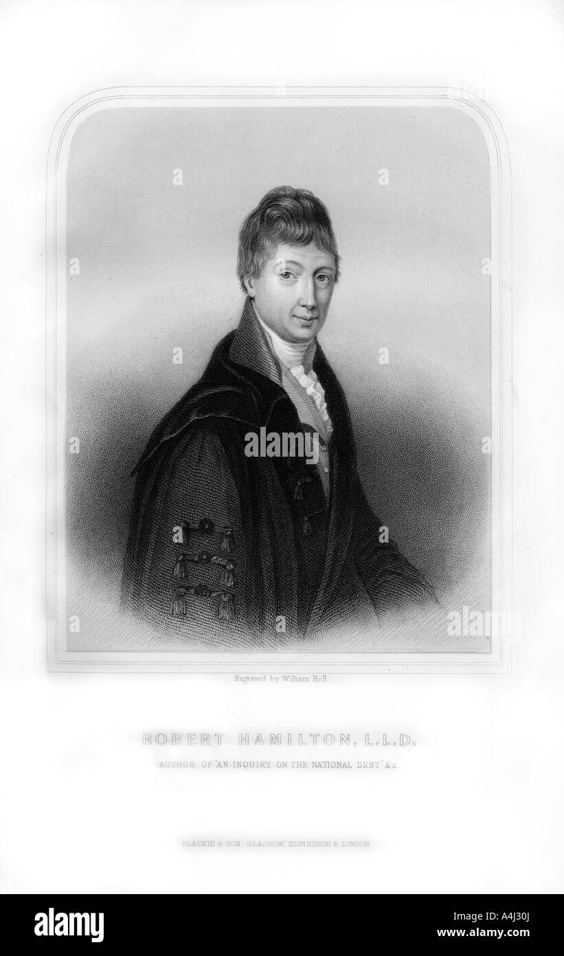 Robert Hamilton, economista scozzese e matematico, (1870).Artista: William Holl Foto Stock