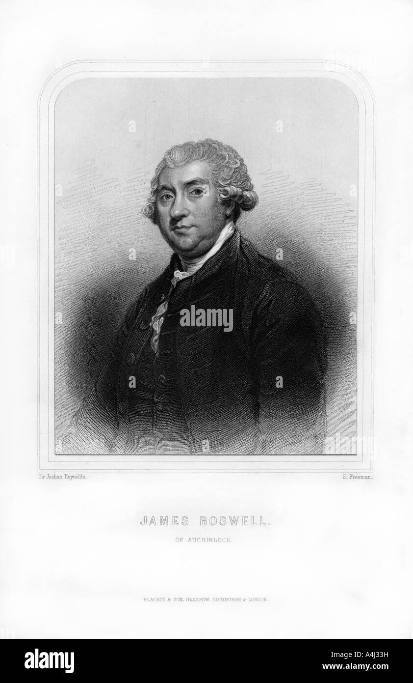 James Boswell, 9 Laird di Auchinleck, avvocato scozzese, diarist e autore, (1870).Artista: S Freeman Foto Stock