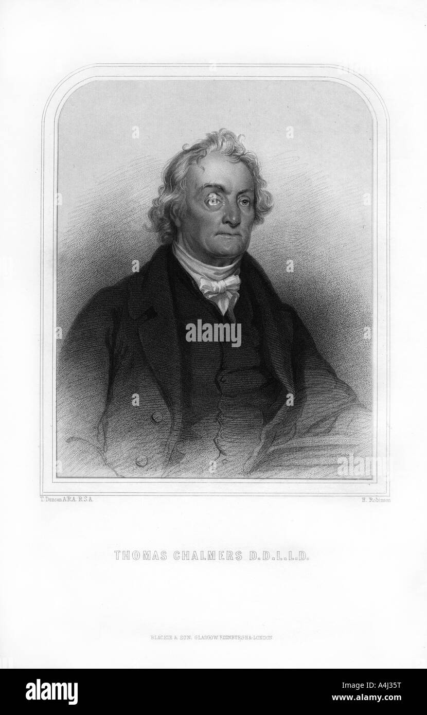 Thomas Chalmers, Scottish divino, (1870).Artista: H Robinson Foto Stock