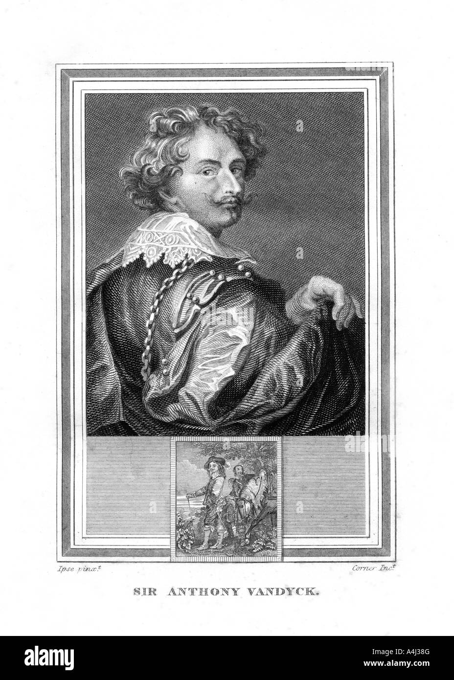 Sir Anthony () Anton van Dyck, (1599-1641), pittore fiammingo, 1825.Artista: Giovanni Corner Foto Stock