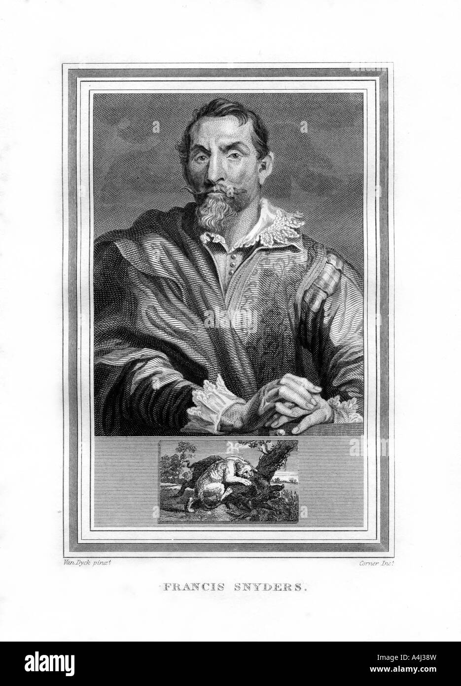 Frans Snyders, fiammingo epoca Barocca pittore, (1825).Artista: Giovanni Corner Foto Stock