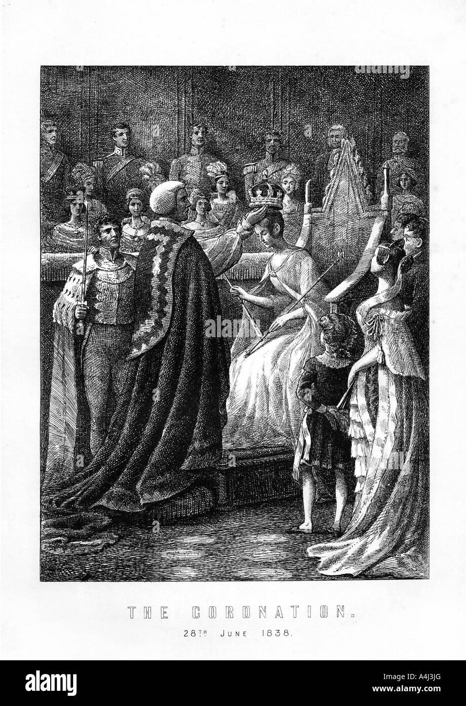 L incoronazione della Regina Victoria, Westminster Abbey, Londra, 28 giugno 1838, (1899). Artista: sconosciuto Foto Stock