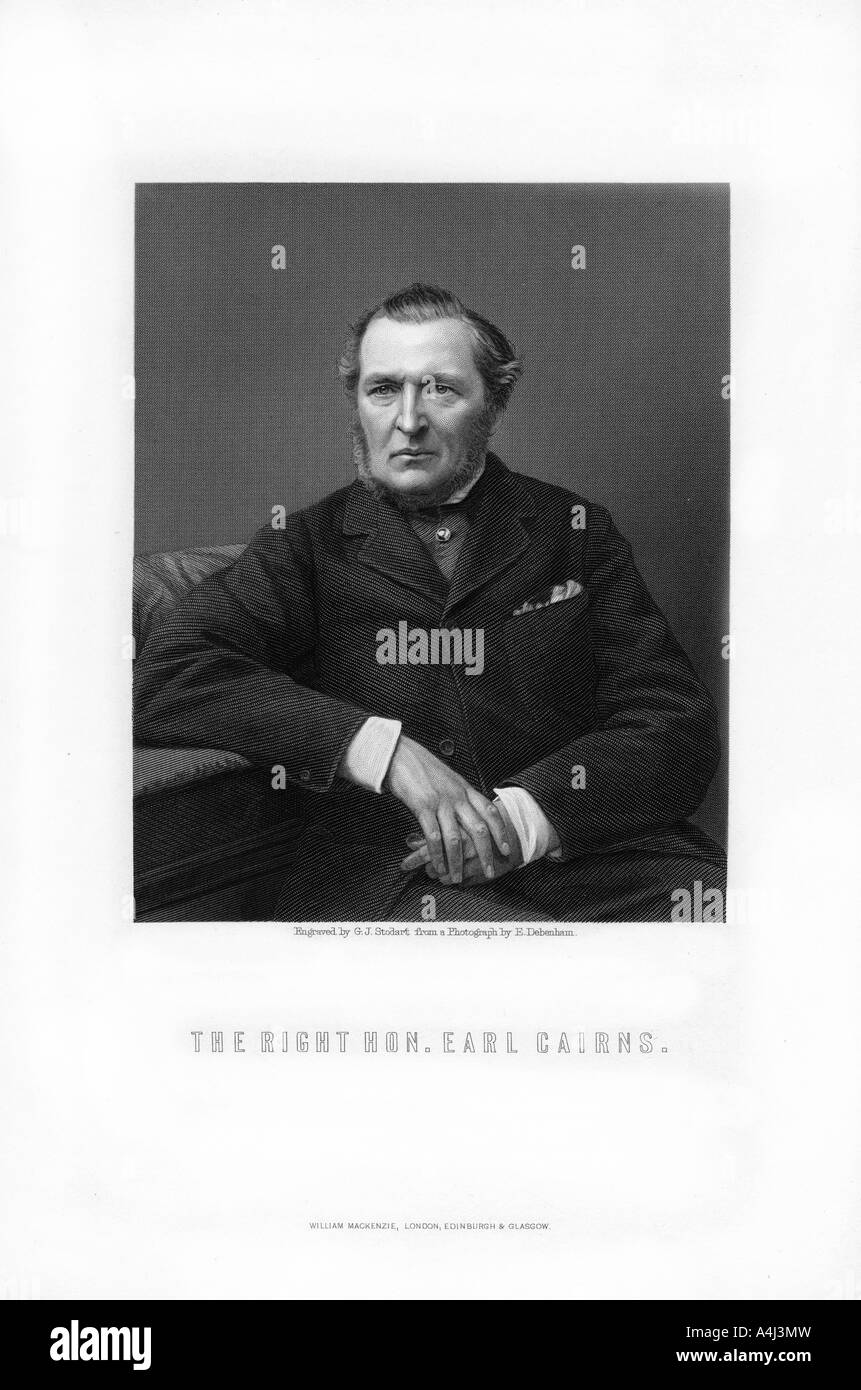 Hugh McCalmont Cairns, primo Earl Cairns, statista inglese, 1881.Artista: George J Stodart Foto Stock