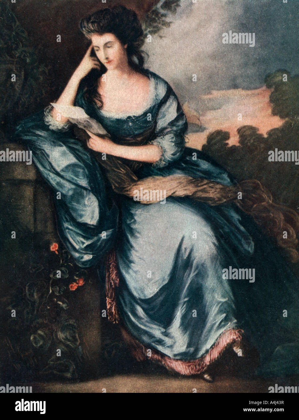 "Lady Douglas in Giardino', XVIII secolo (1912).Artista: un James Foto Stock