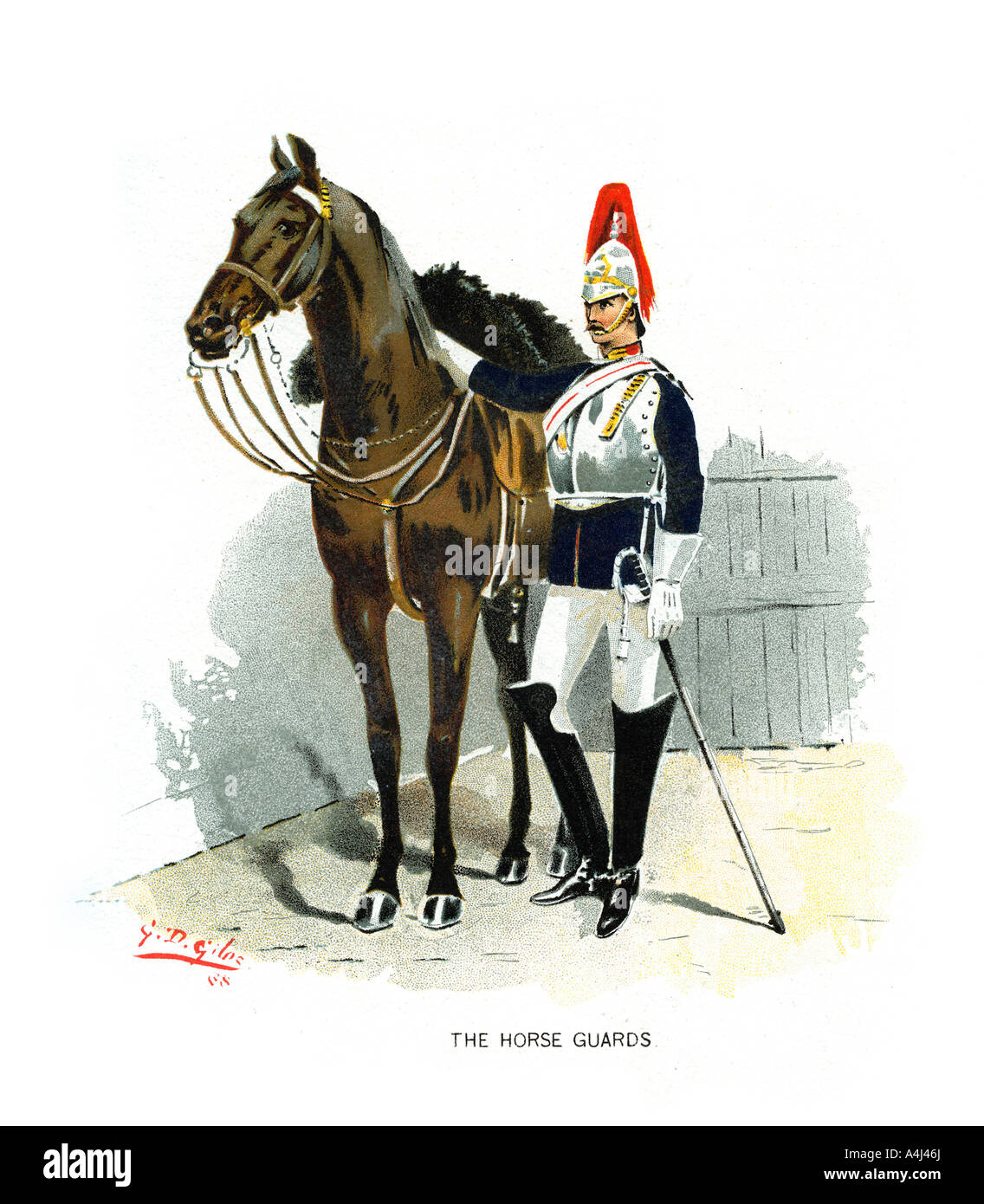 'L'Horse Guards', C1890.Artista: Geoffrey Douglas Giles Foto Stock