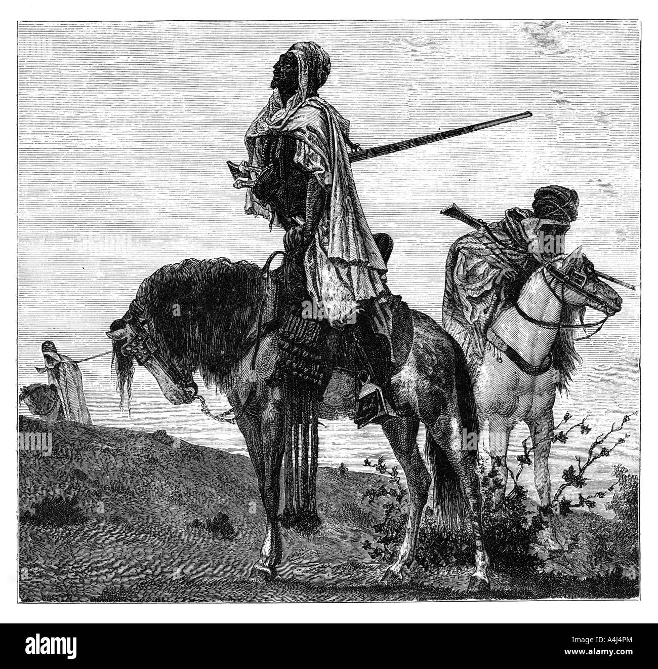 I beduini in preghiera, c1890. Artista: sconosciuto Foto Stock