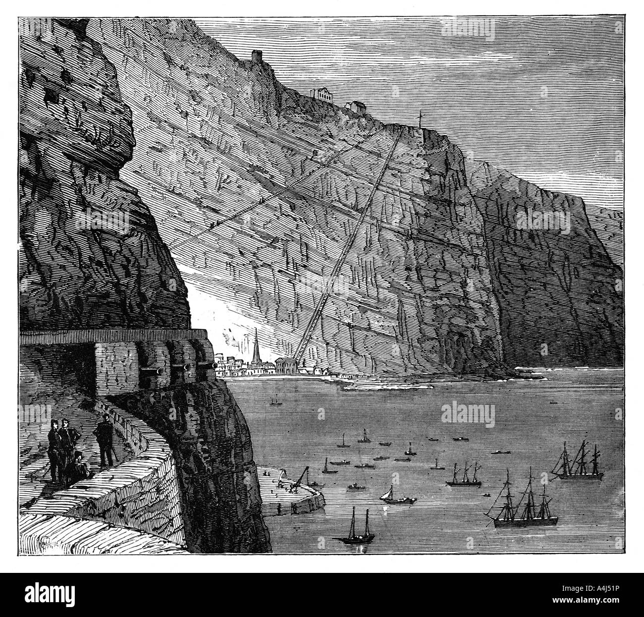 La scala di Giacobbe che conduce a Munden la batteria, Jamestown, Saint Helena, c1890. Artista: sconosciuto Foto Stock