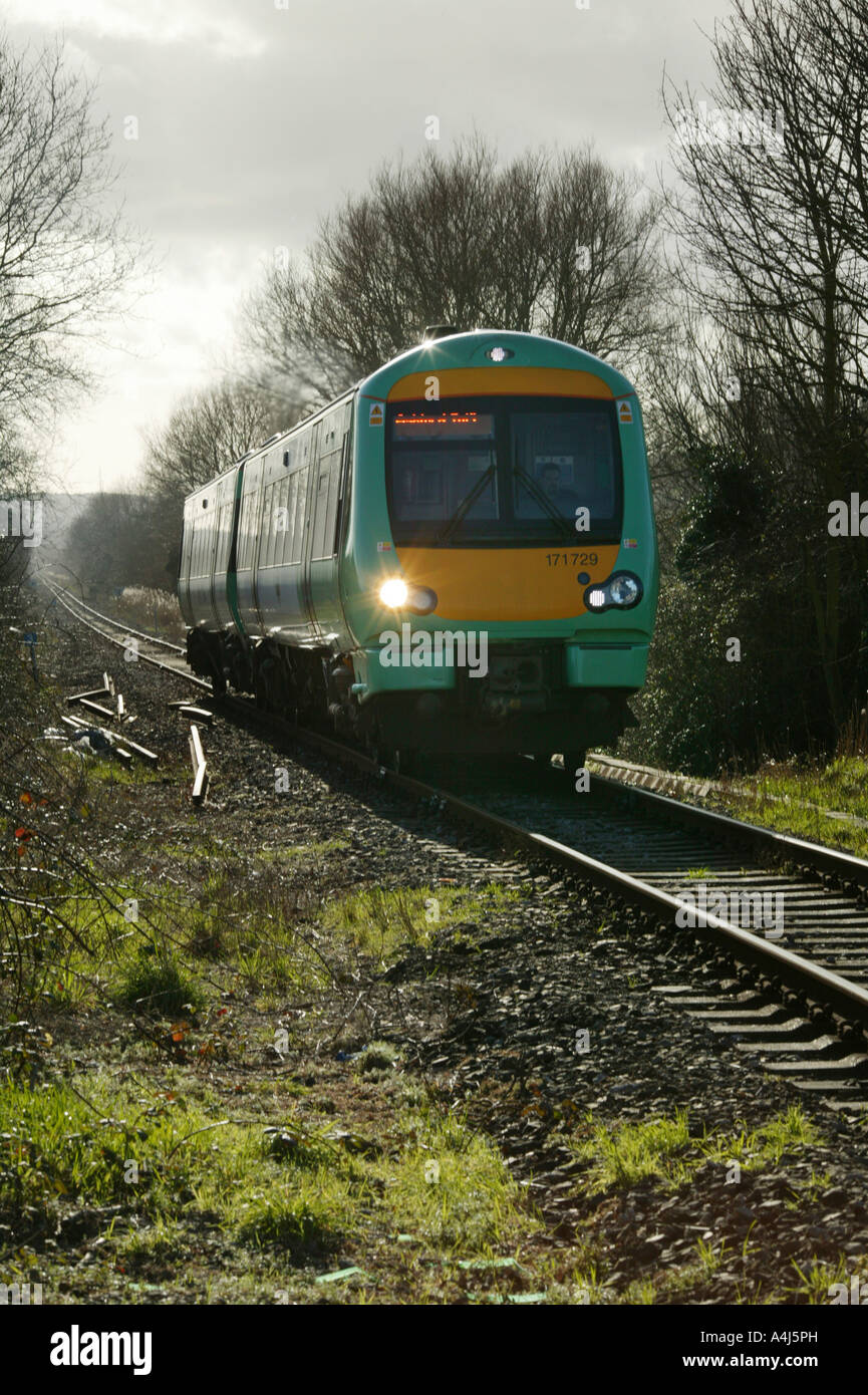 Treno locale nei pressi di segala East Sussex Regno Unito Foto Stock