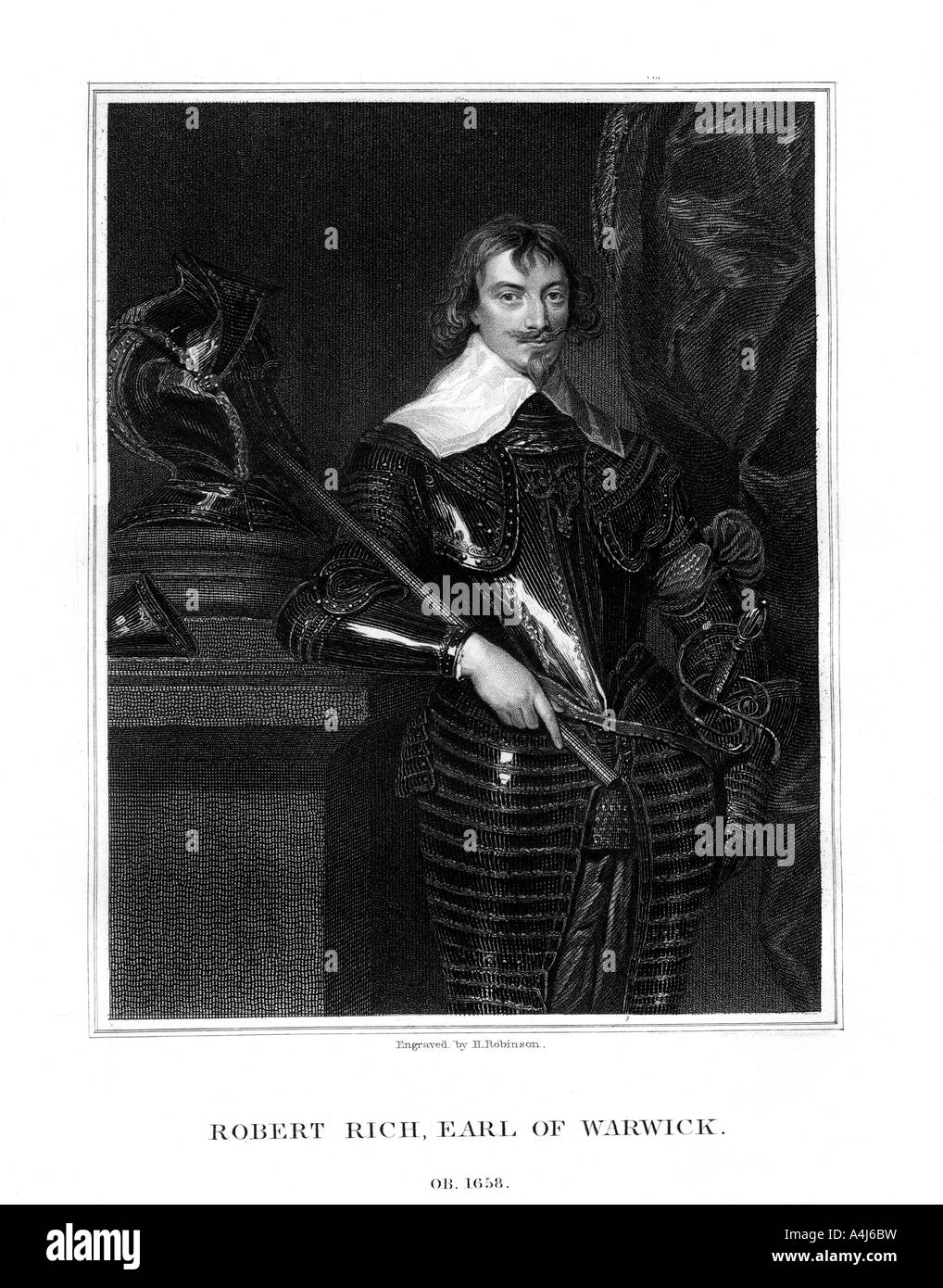 Robert Rich, 2° Conte di Warwick, coloniale inglese, amministratore (1827). Artista: H Robinson Foto Stock