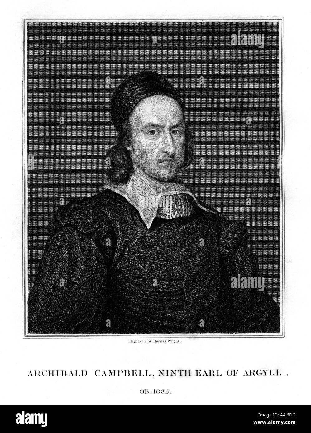 Archibald Campbell, 9° Conte di Argyll, statista, (1828).Artista: Thomas Wright Foto Stock