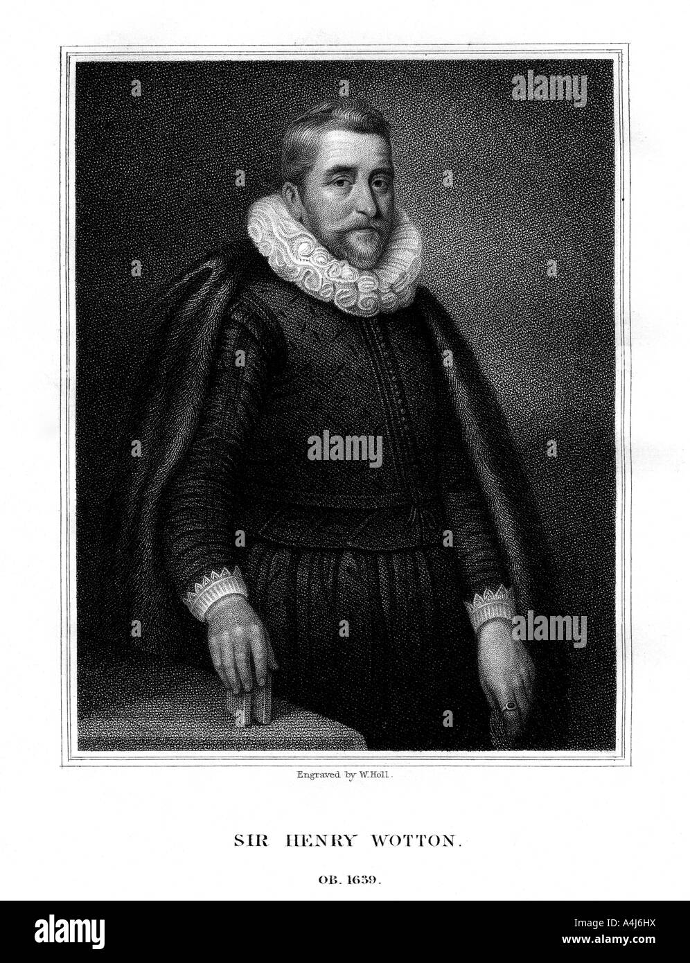 Sir Henry Wotton, inglese autore e diplomatico (1824).Artista: W Holl Foto Stock