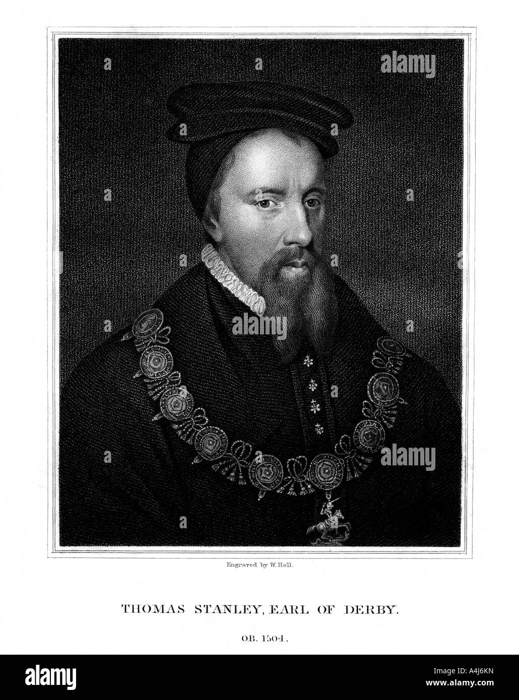 Thomas Stanley, 1° Conte di Derby, inglese nobile (1827).Artista: W Holl Foto Stock
