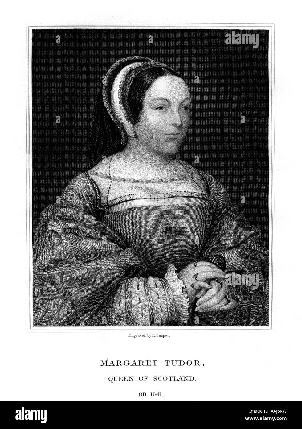 Margaret Tudor, Regina di Scozia, (1825).Artista: R Cooper Foto Stock