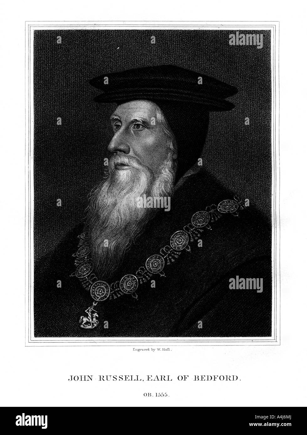 John Russell, primo Earl of Bedford, inglese royal ministro, (1825).Artista: W Holl Foto Stock