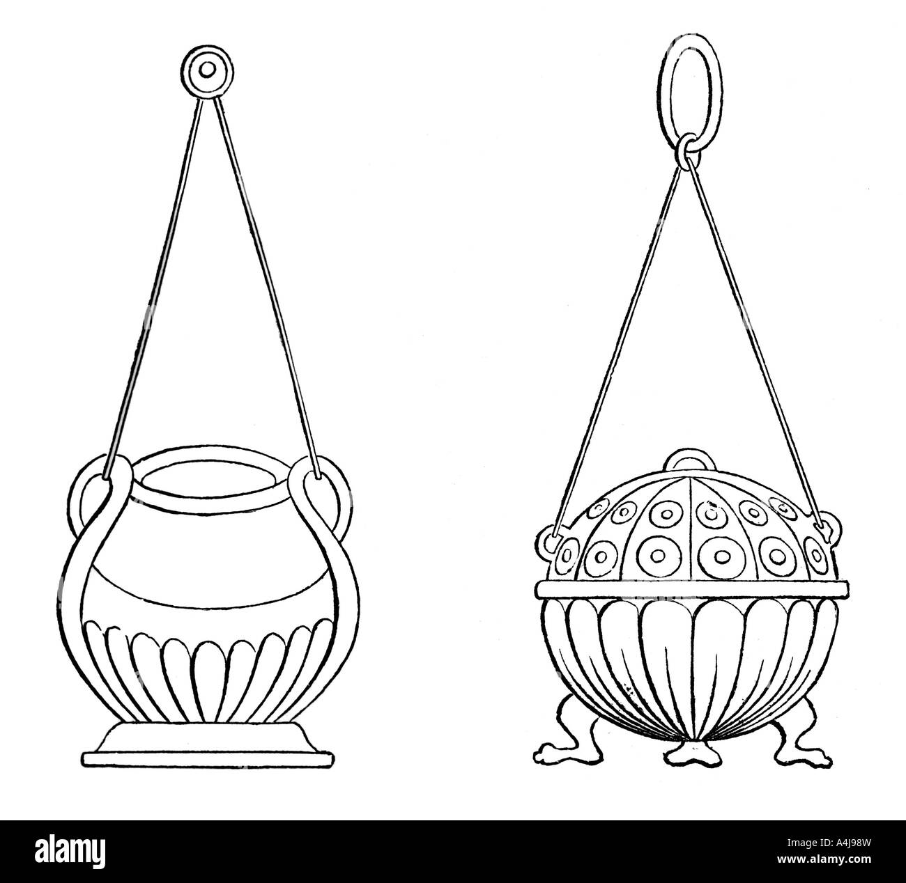 Lampade pensili, IX secolo (1870). Artista: sconosciuto Foto Stock Lampade pensili, IX secolo (1870). Artista: sconosciuto Foto Stock