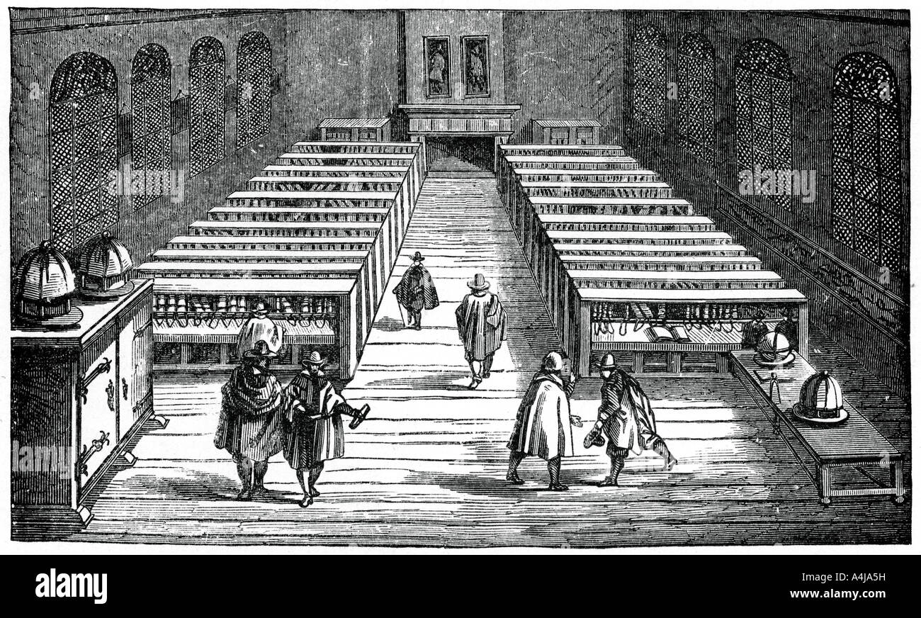 Biblioteca dell'Università di Leida, Paesi Bassi, secolo XVII, (1870). Artista: sconosciuto Foto Stock