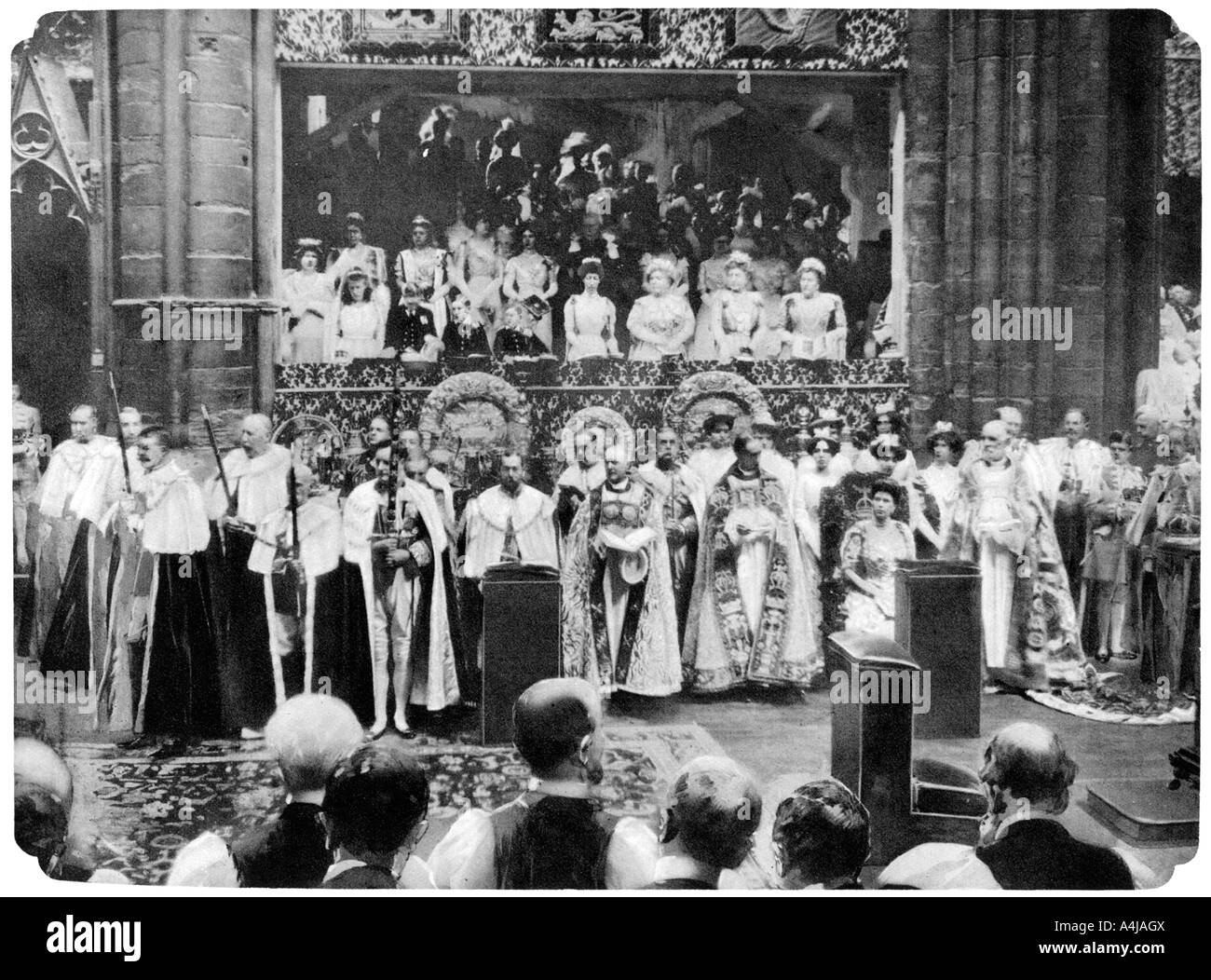 Cerimonia di incoronazione di George V, l'Abbazia di Westminster, Londra, 22 giugno 1911.Artista: John Benjamin Stone Foto Stock