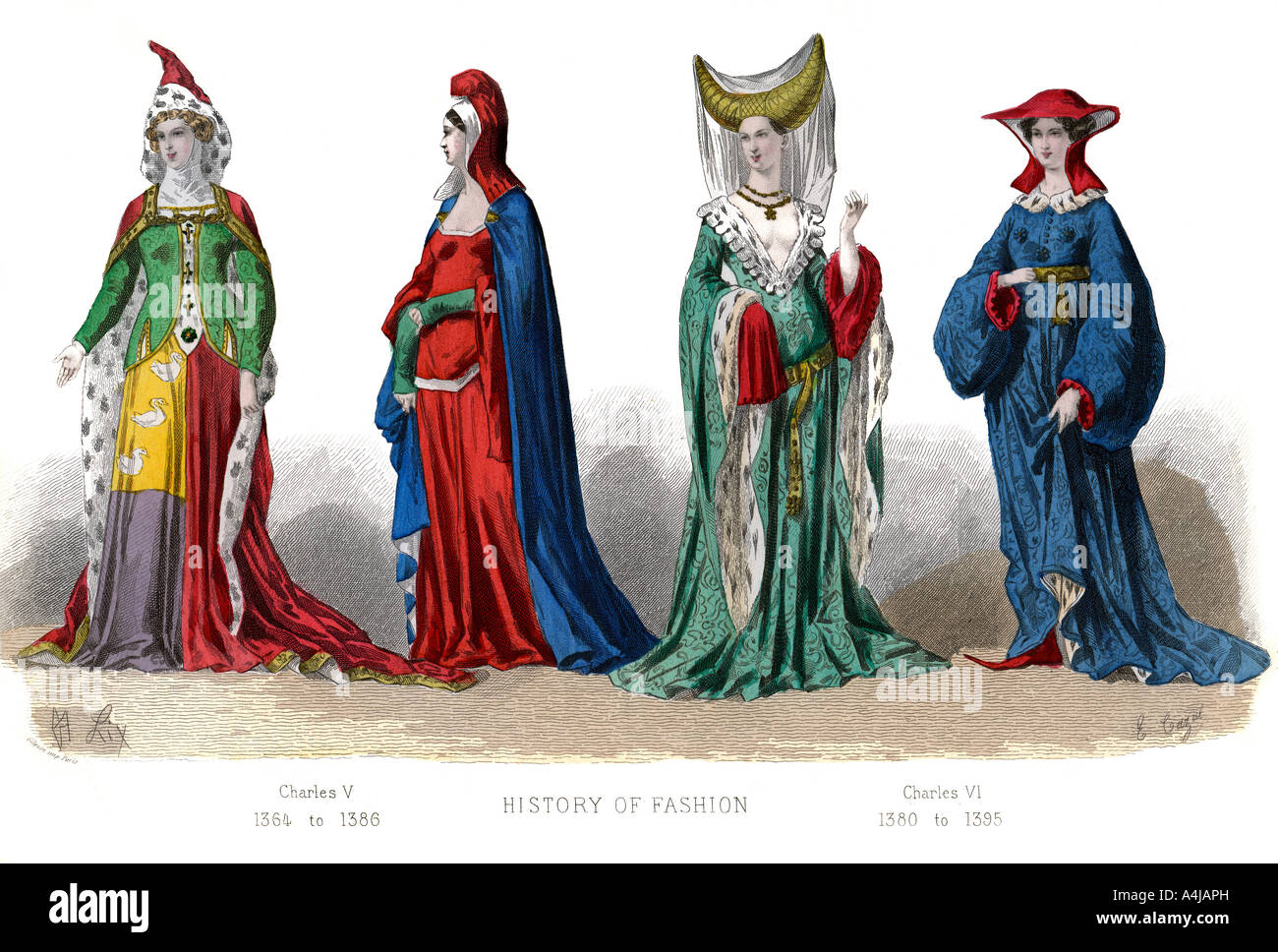 Costume francese: Carlo V, Carlo VI, (1882). Artista: sconosciuto Foto Stock