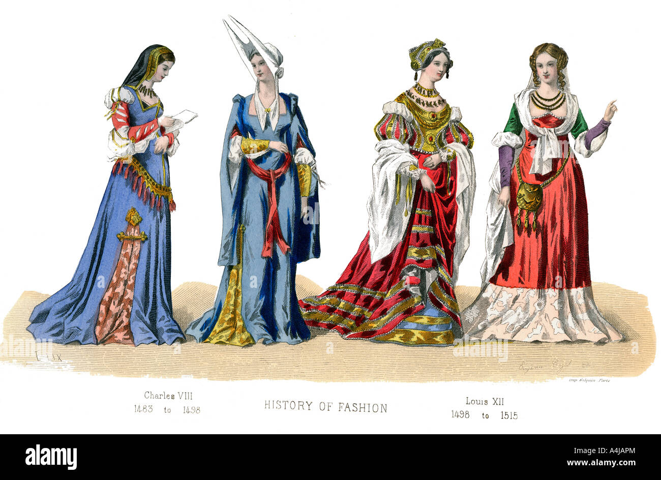 Costume francese: Carlo VIII, Luigi XII, (1882). Artista: sconosciuto Foto Stock