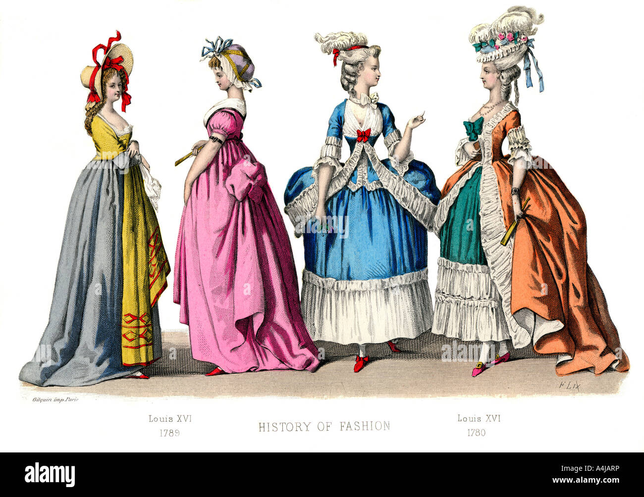 Costume Francese: Louis XVI (1882). Artista: sconosciuto Foto Stock