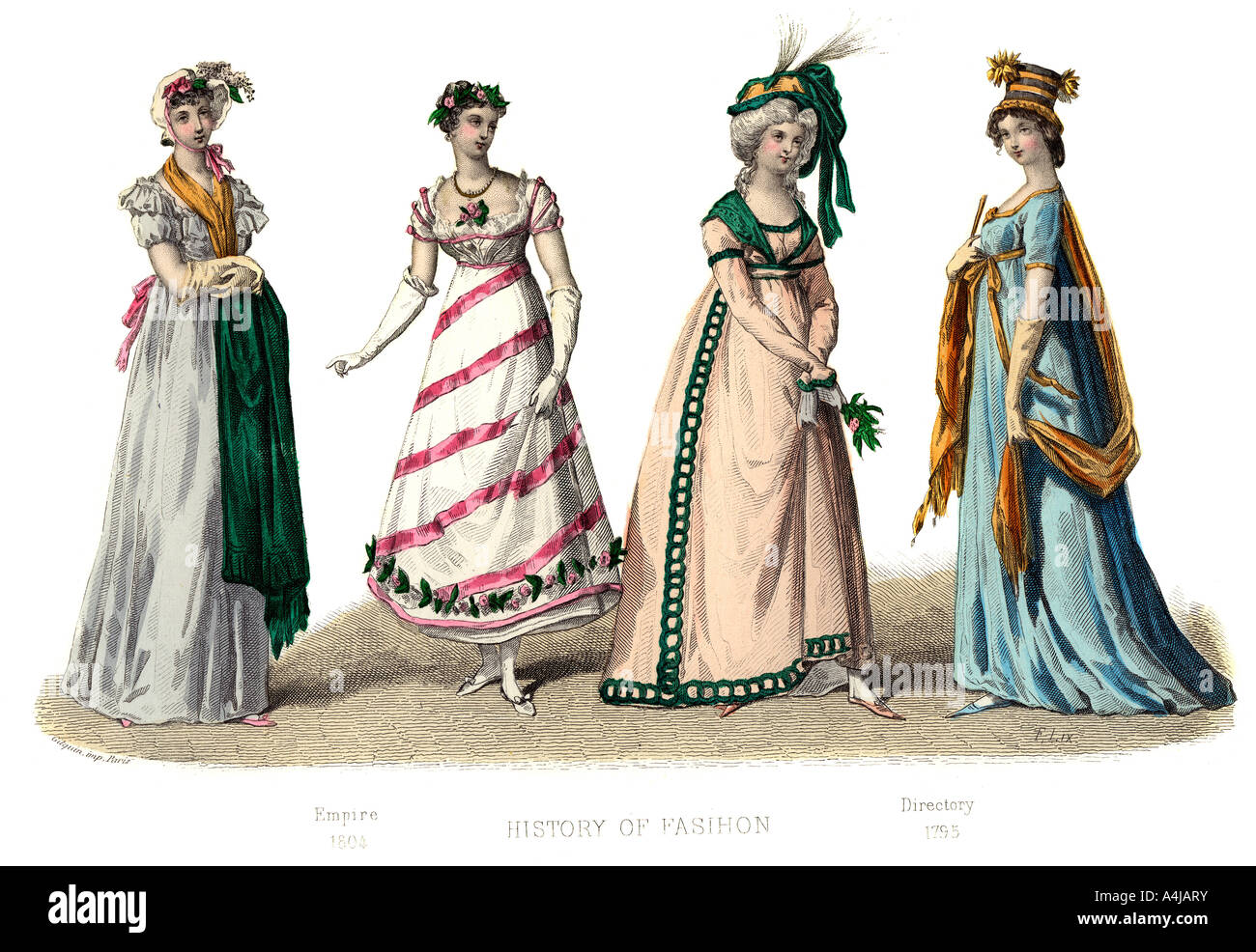Costume francese: Empire, (1882). Artista: sconosciuto Foto Stock