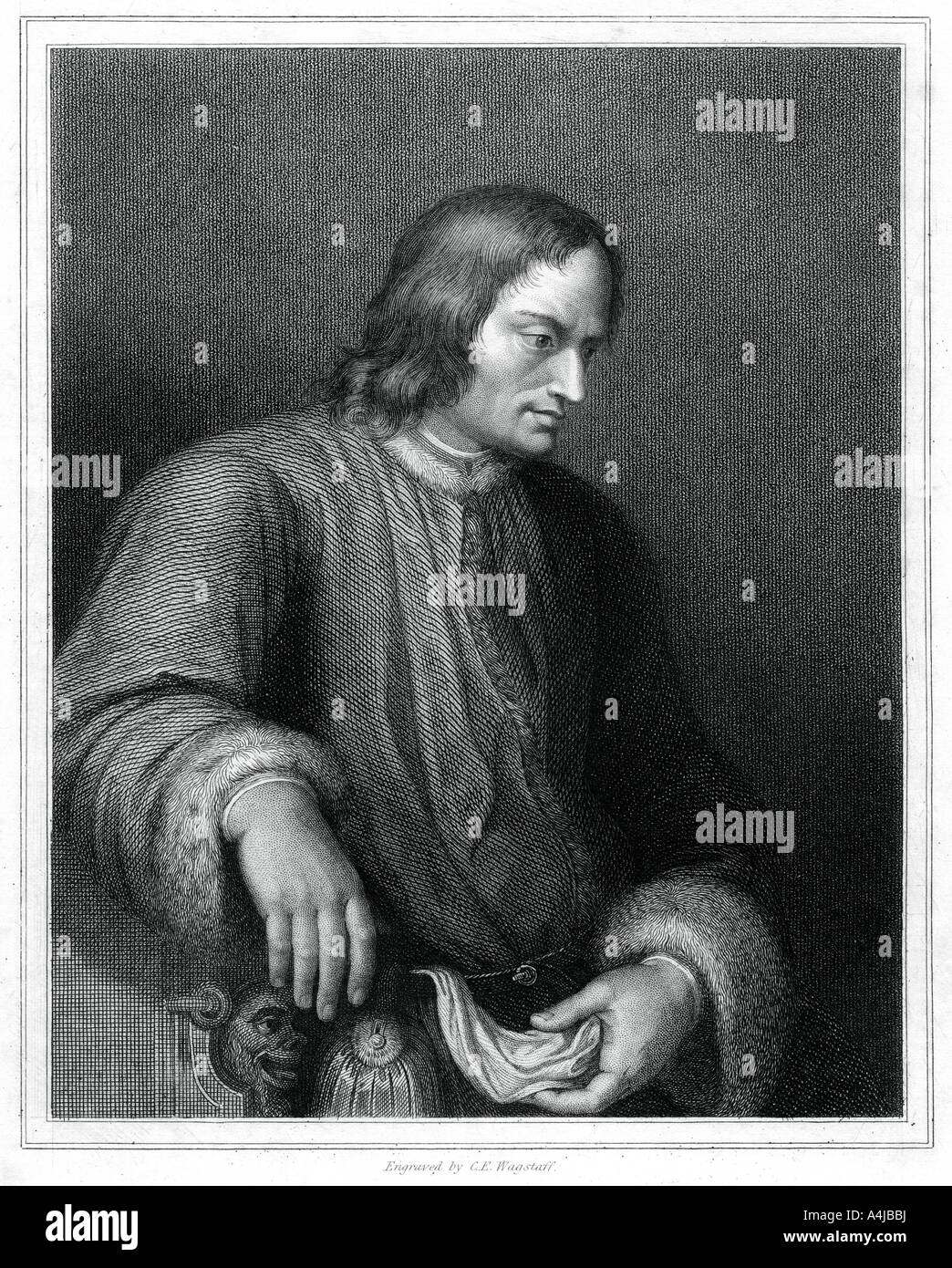Lorenzo de' Medici, statista italiano e dominatore della repubblica fiorentina, (1833).Artista: CE Wagstaff Foto Stock