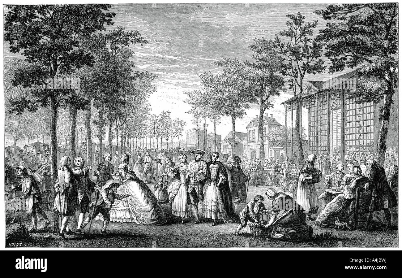 Il Lungomare di Parigi (1885). Artista: Augustin de Saint-Aubin Foto Stock