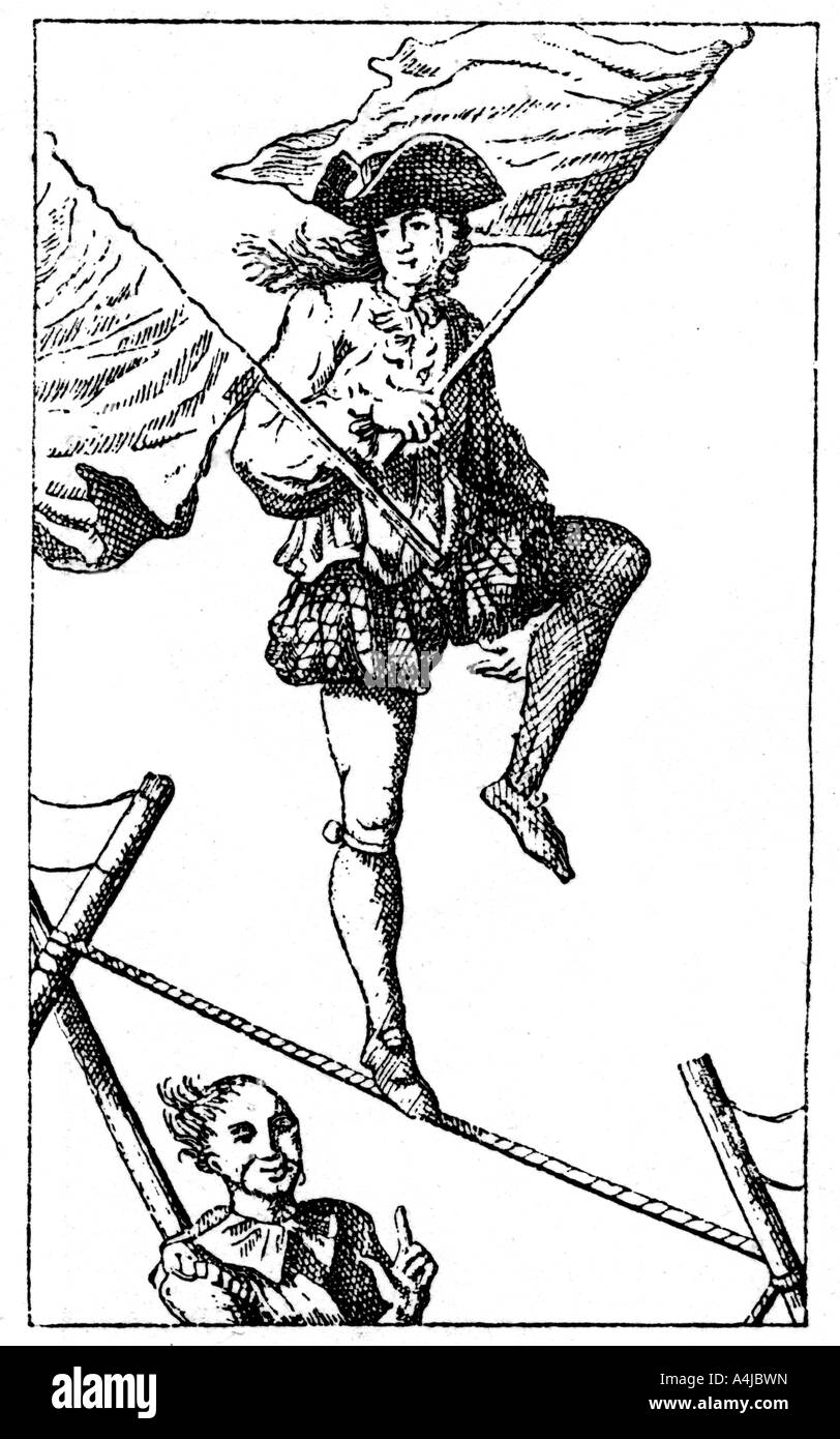 Acrobat esercizio (1885). Artista: sconosciuto Foto Stock