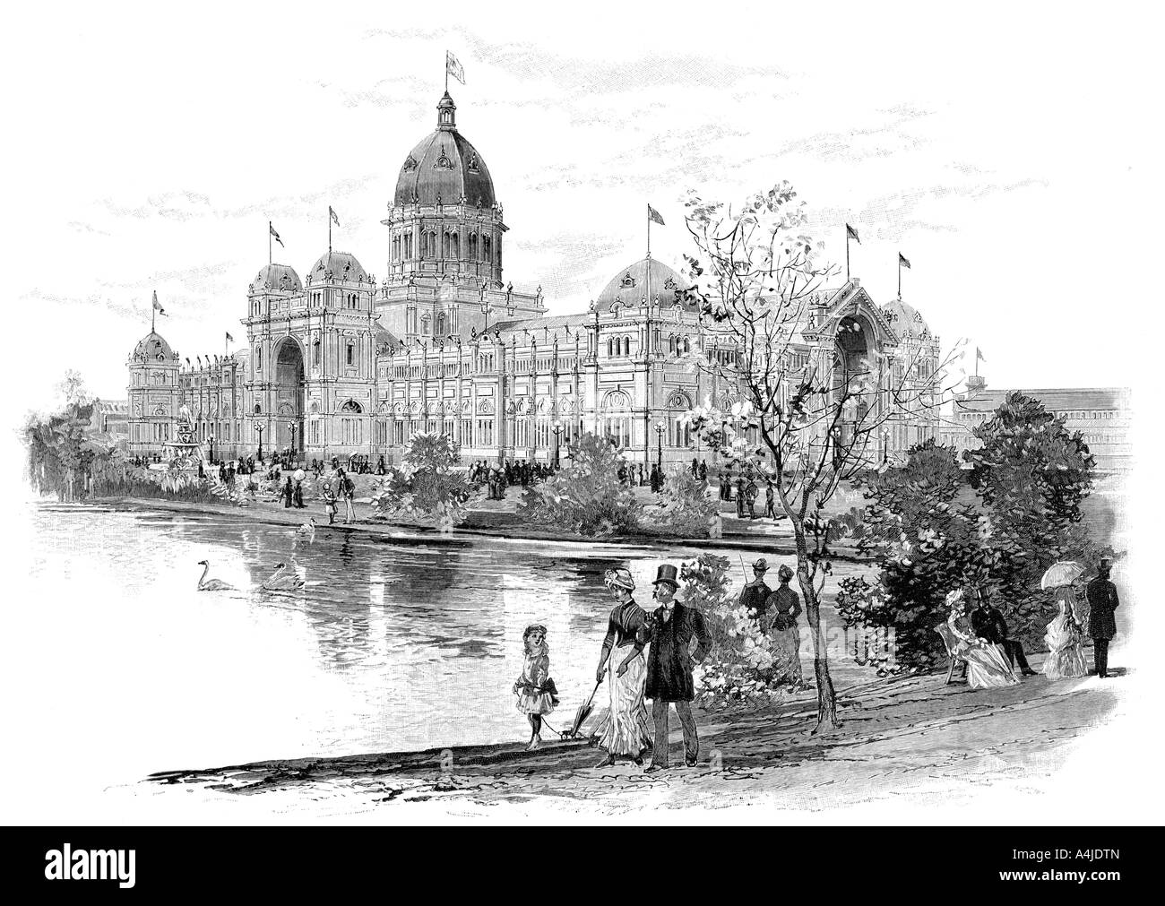 Il Melbourne Exhibition Building, Victoria, Australia, 1886. Artista: sconosciuto Foto Stock