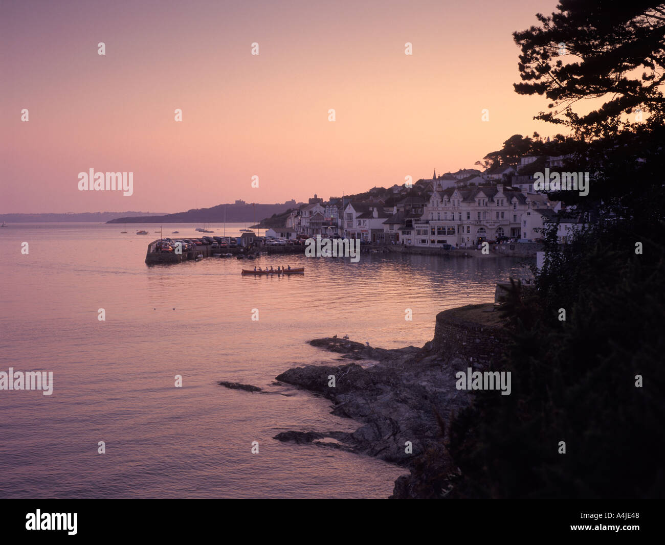 Tramonto a St Mawes Cornwall Inghilterra Foto Stock