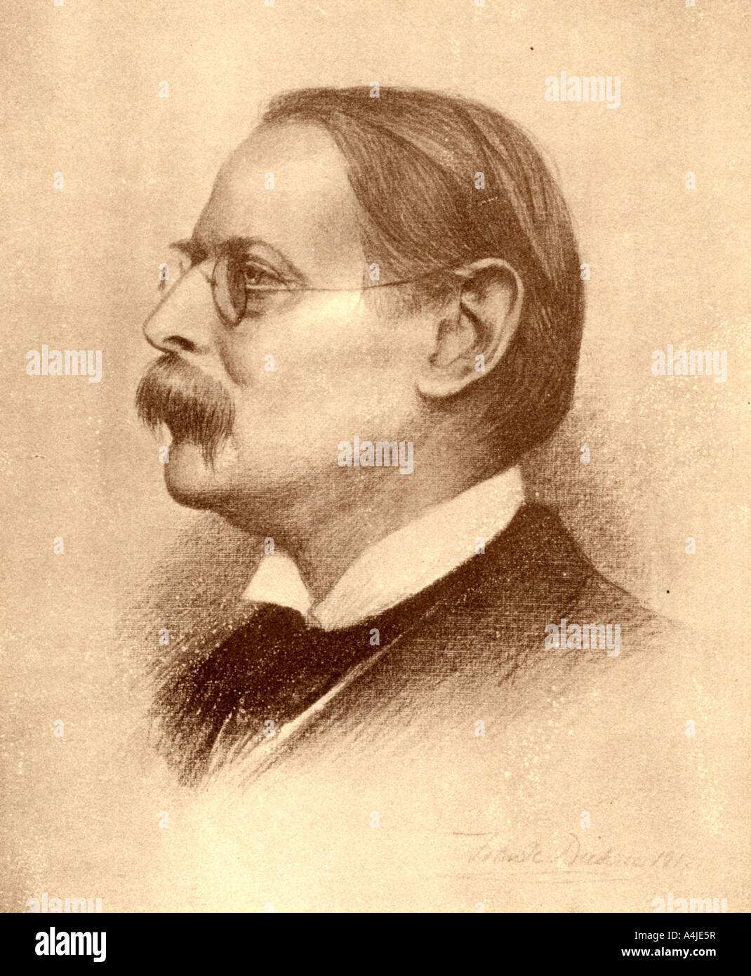 Edmund William Gosse, poeta inglese, autore e critico, 1913.Artista: Frank Dicksee Foto Stock