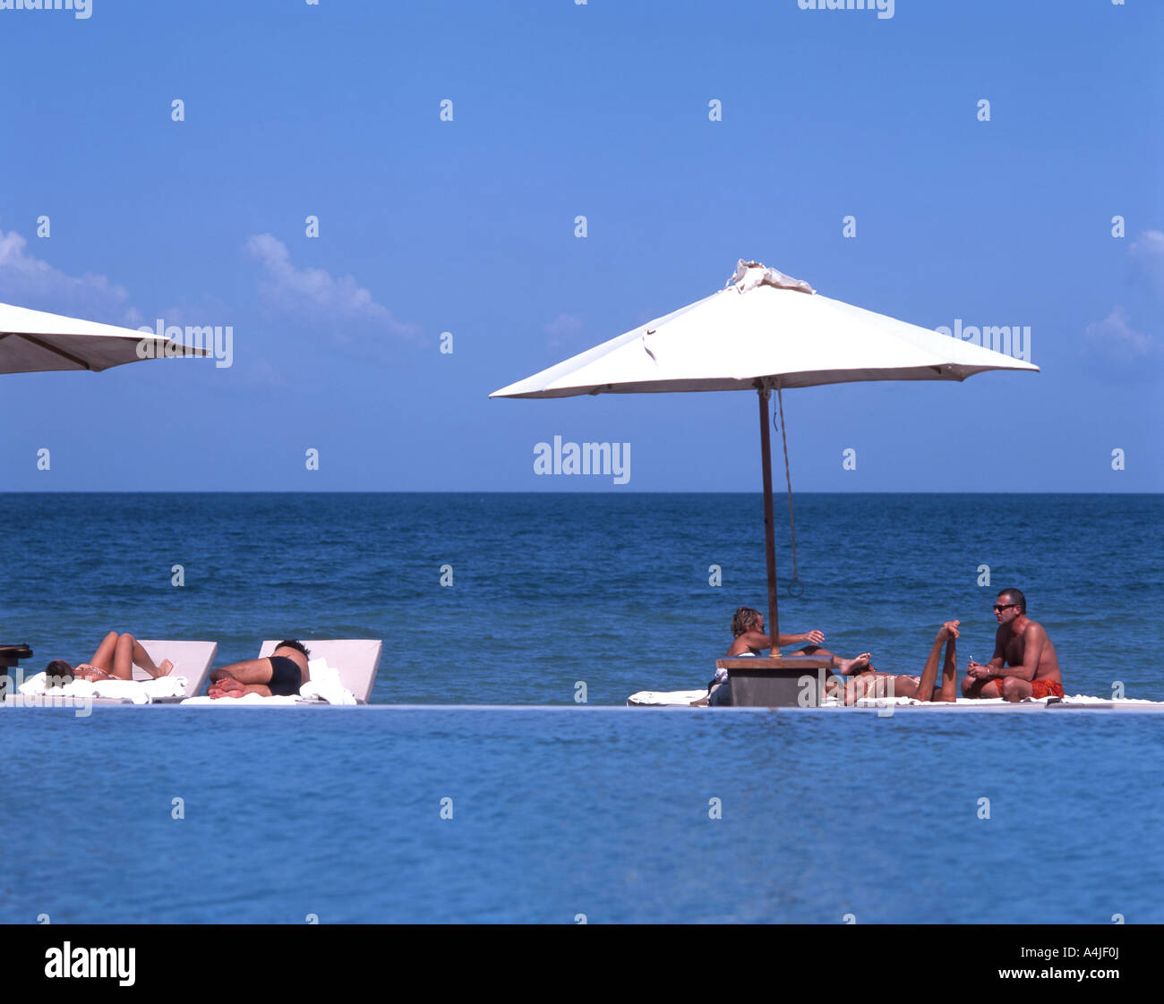 Il Chedi Muscat Hotel Infinity pool, Chedi, Muscat, Masqat Governorate, Sultanato dell'Oman Foto Stock