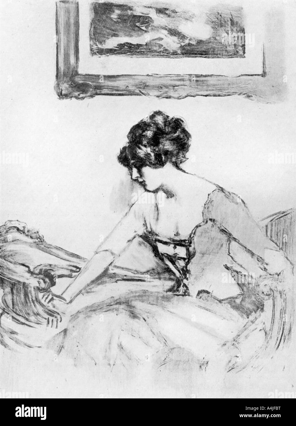 Uno "Studio", fine del XIX secolo (1913).Artista: Albert de Belleroche Foto Stock