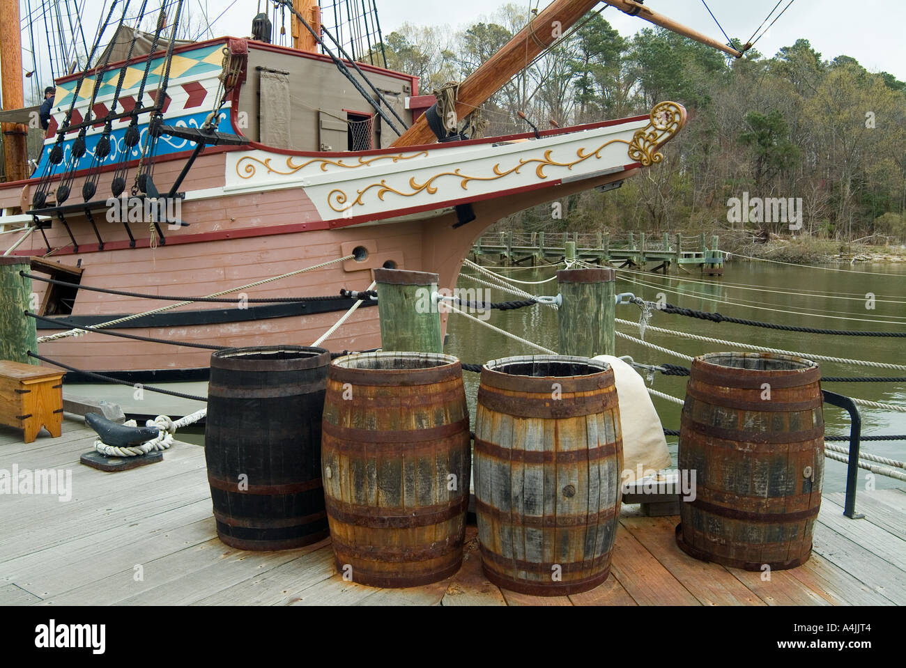 Jamestown Settlement, Virginia. Home del primo insediamento inglese in Stati Uniti d'America 1607. Foto Stock