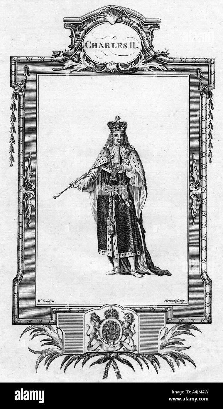 Carlo II, re d'Inghilterra, di Scozia e Irlanda, (xix secolo).Artista: Waledelin Foto Stock