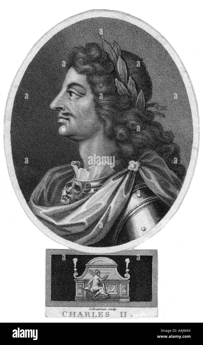 Carlo II, re d'Inghilterra, di Scozia e Irlanda, (xix secolo).Artista: J Chapman Foto Stock