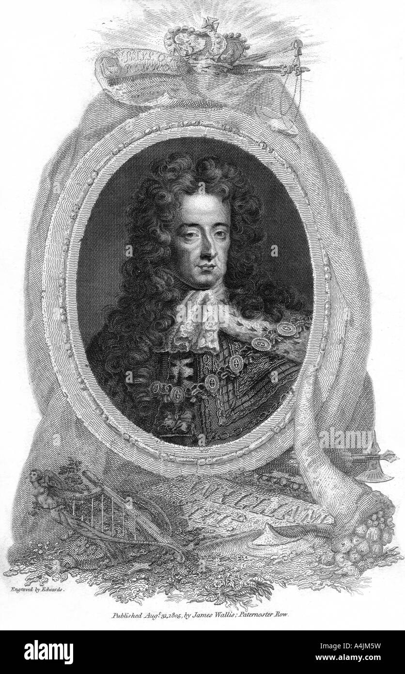 Guglielmo III, re d'Inghilterra, in Scozia e in Irlanda (1805).Artista: Edwards Foto Stock