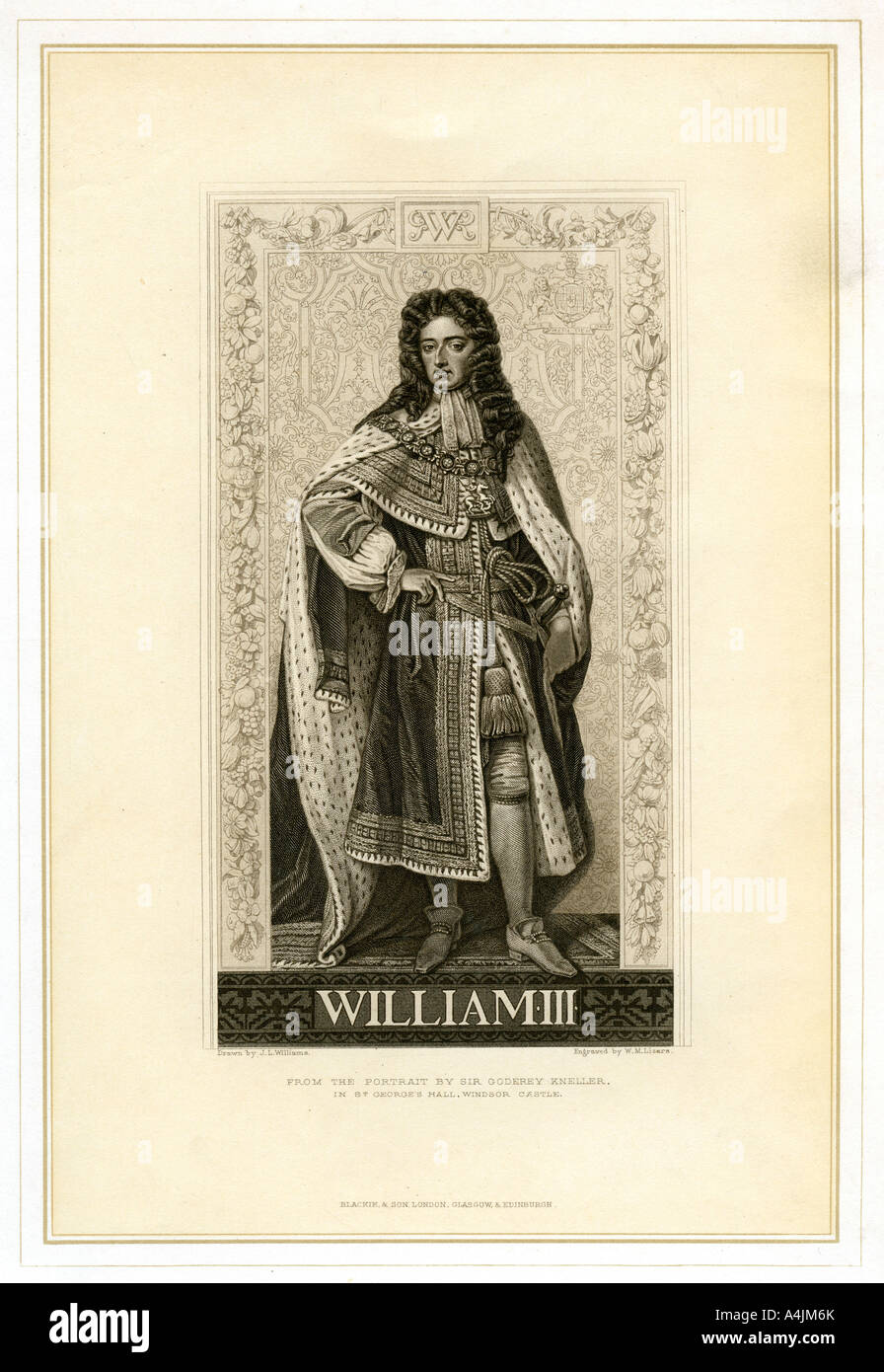 Guglielmo III, re d'Inghilterra, in Scozia e in Irlanda (XIX secolo).Artista: William Home Lizars Foto Stock
