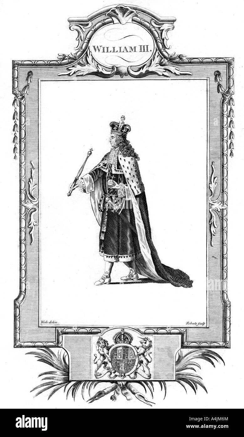 Guglielmo III, re d'Inghilterra, di Scozia e Irlanda.Artista: Roberts Foto Stock