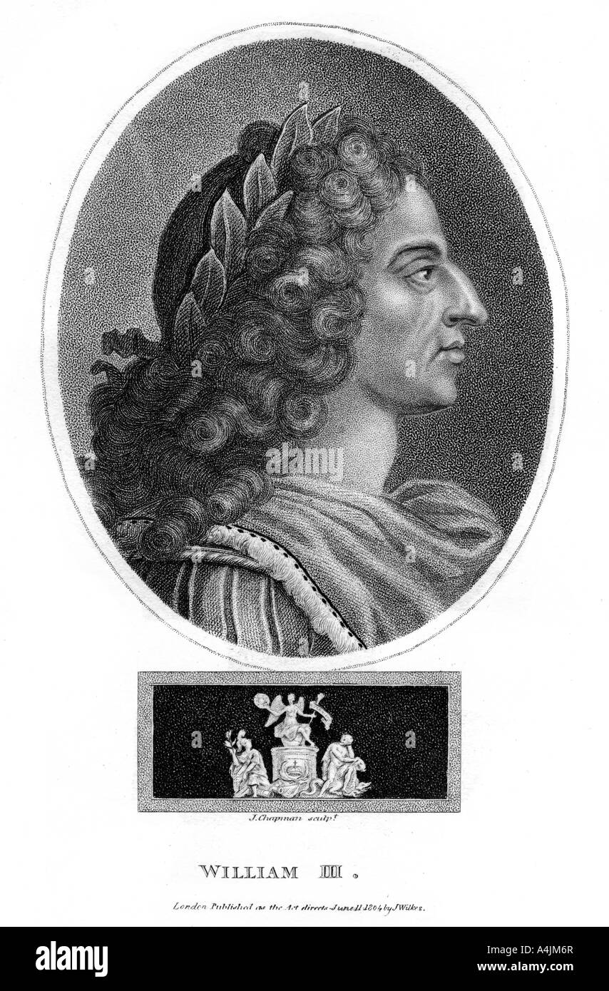 Guglielmo III, re d'Inghilterra, in Scozia e in Irlanda (1804).Artista: J Chapman Foto Stock