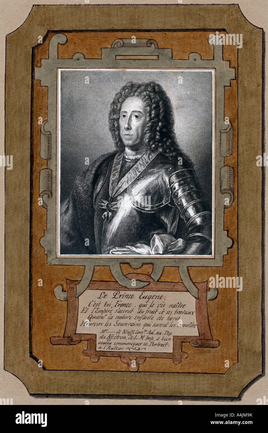 Il principe Eugenio di Savoia, generale dell'esercito austriaco. Artista: sconosciuto Foto Stock