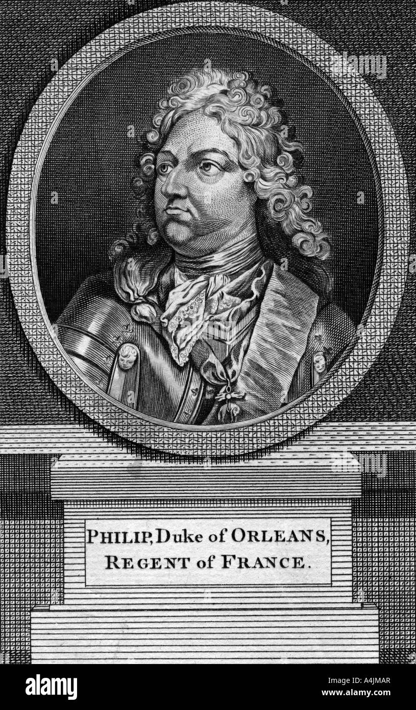 Philippe II, Duca di Orleans e reggente di Francia. Artista: sconosciuto Foto Stock