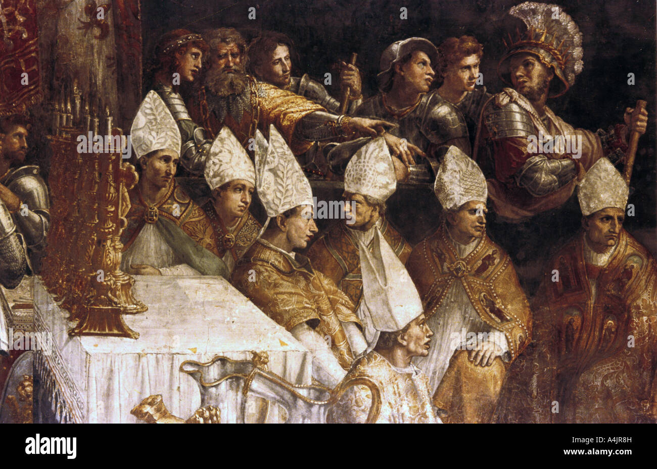 'L'Incoronazione di Carlo Magno" (dettaglio), c1514. Artista: Raffaello Foto Stock