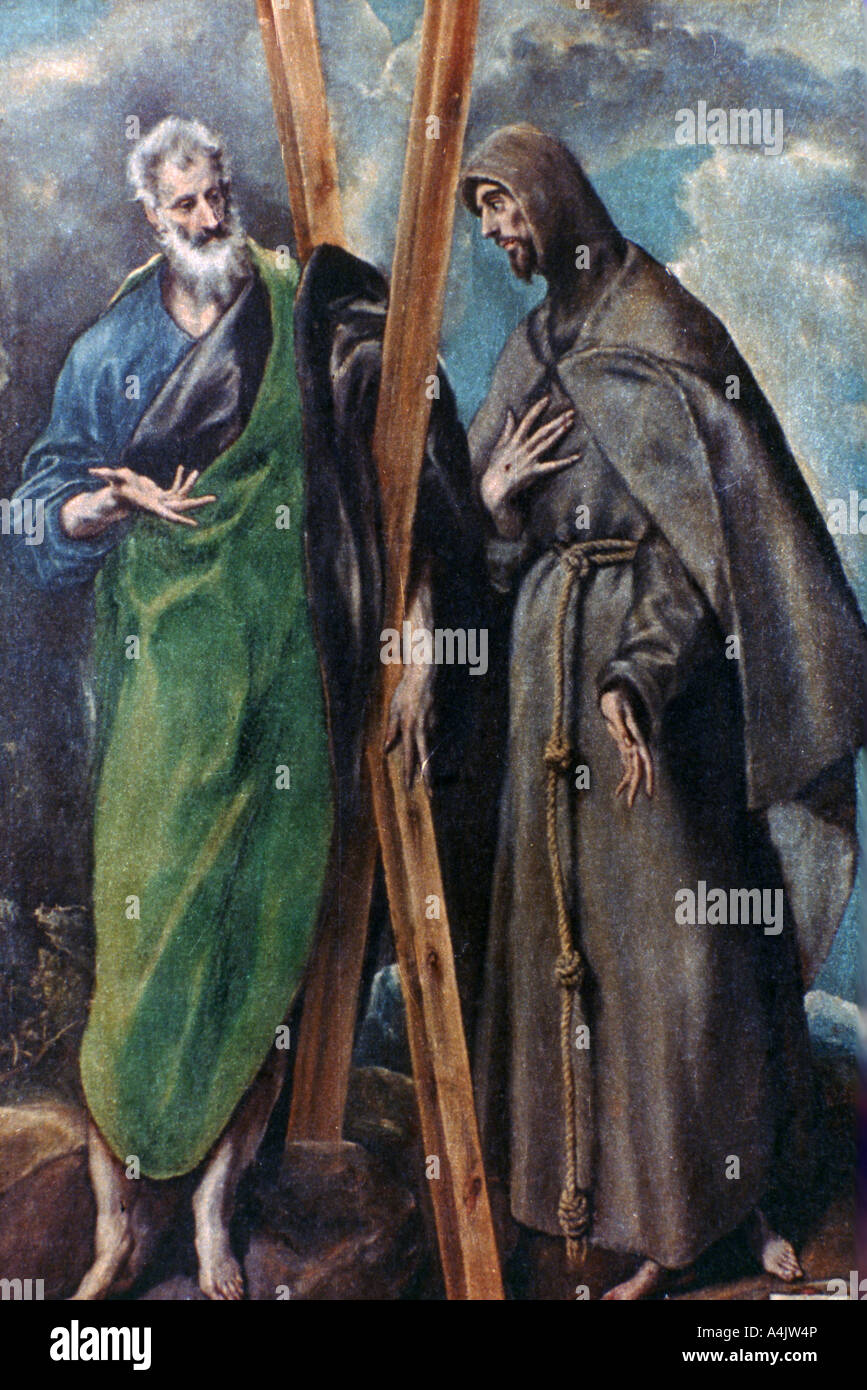 'St Andrew e San Francesco, c1590-1595. Artista: El Greco Foto Stock