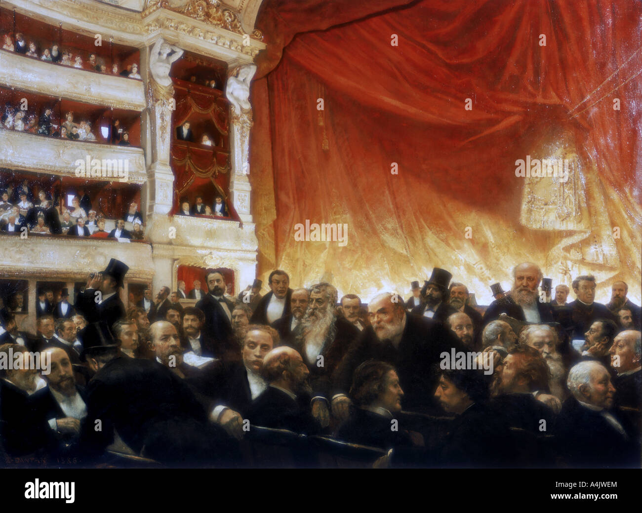 'Un intervallo con la Comedie Francaise", 1886. Artista: Edouard Joseph Dantan Foto Stock