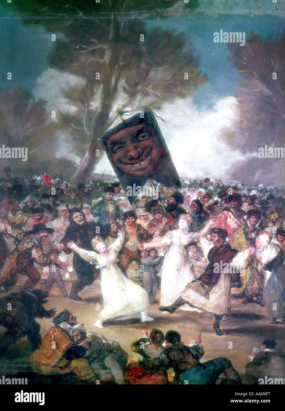 'Bull lotta in un villaggio", 1812-1814. Artista: Francisco Goya Foto Stock